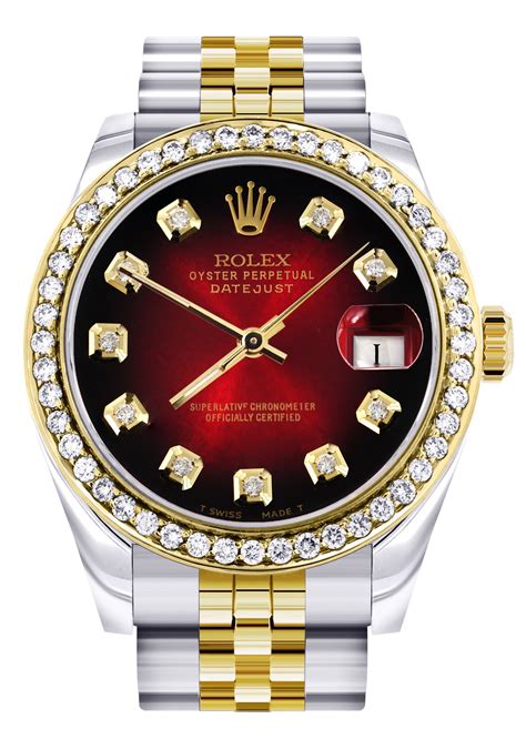 gold and red diamond rolex|all gold rolex with diamonds.